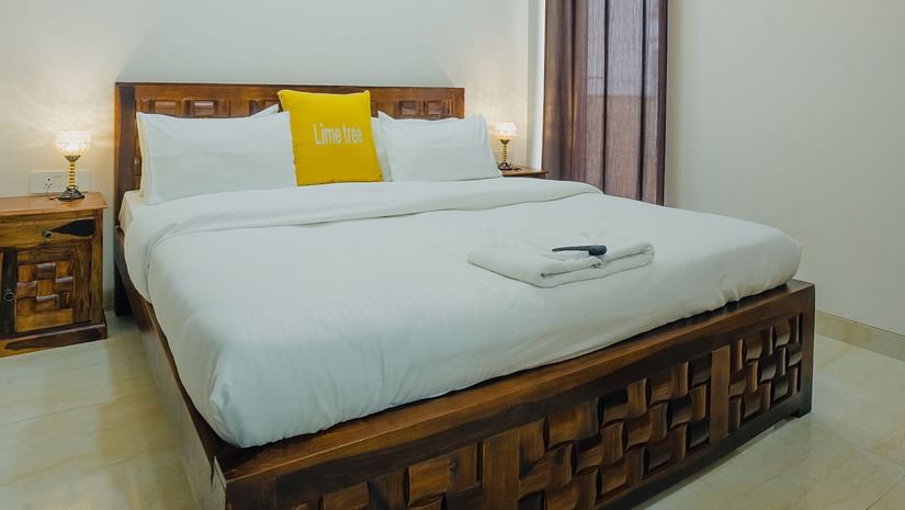 Lime Tree Hotel Golf Course Extension Road Gurgaon - A double bed in the Lime Tree Hotel Golf Course Extension Road Gurgaon