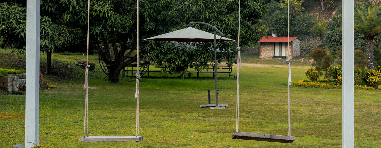 A view of the swings at The Sylvan Retreat, Dehradun.