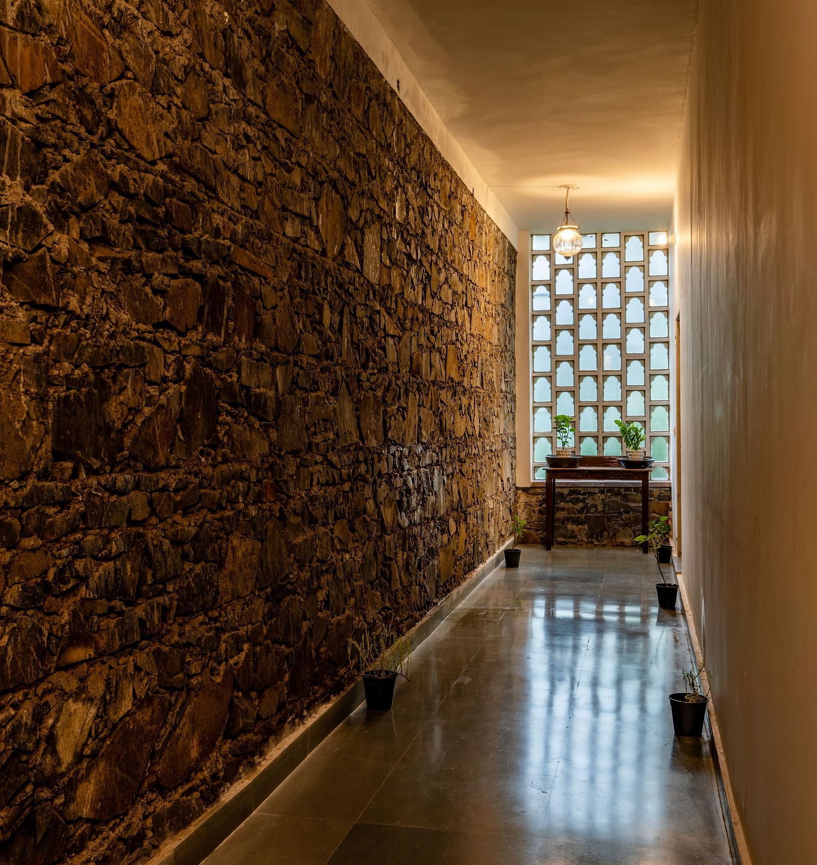A corridor leading to the spa - Utsav Camp