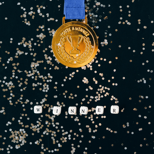 creative with a pic of a  medal
