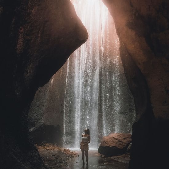 person in a cave
