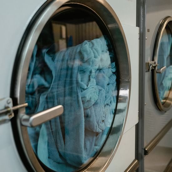 Clothes being washed in a washing machine
