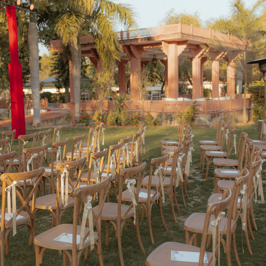 Wedding celebration setup at Umaid Palace, Dausa