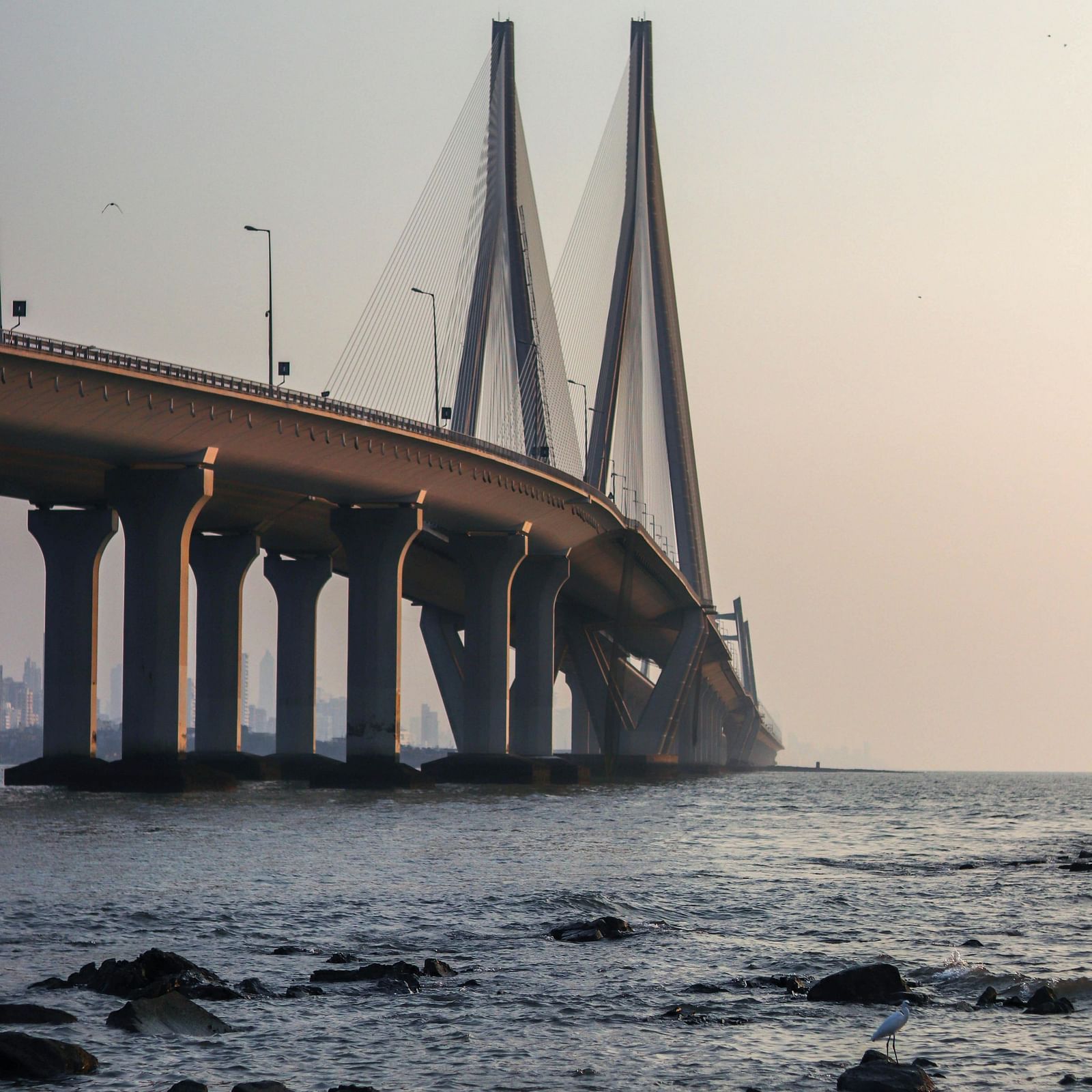 The iconic Bandra-Worli Sea Link bridge in Mumbai, India.