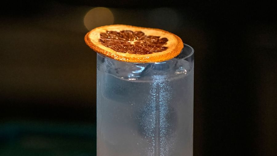 image of one of the signature drinks served by the aura bar at The Claridges New Delhi