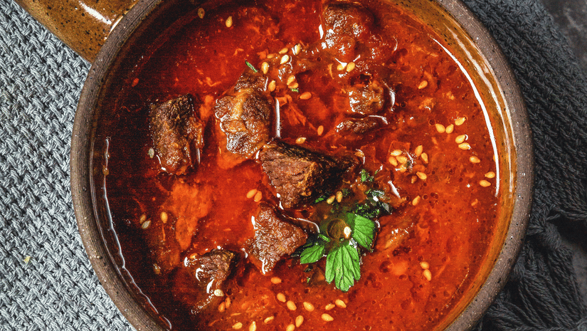 Laal Maas that is a traditional dish fro Udaipur where mutton is slowly simmered in a blend of rich spices that gives it a rich red colour.