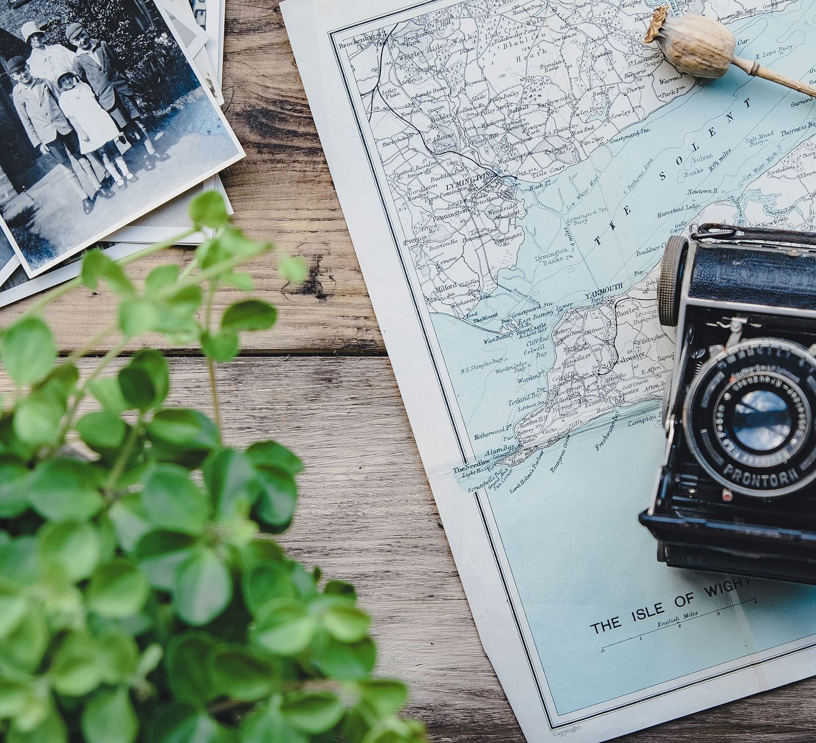 A map of the world with a camera placed on it