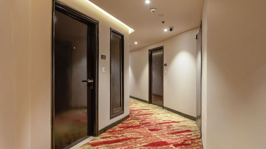 The Vaishnodevi Sarovar Portico room corridor