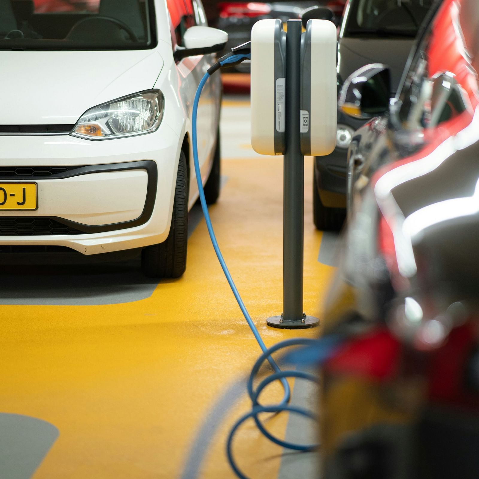 EV charging with charger.