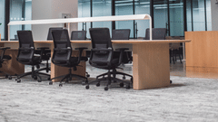 Desk and chairs in a well-lit office room