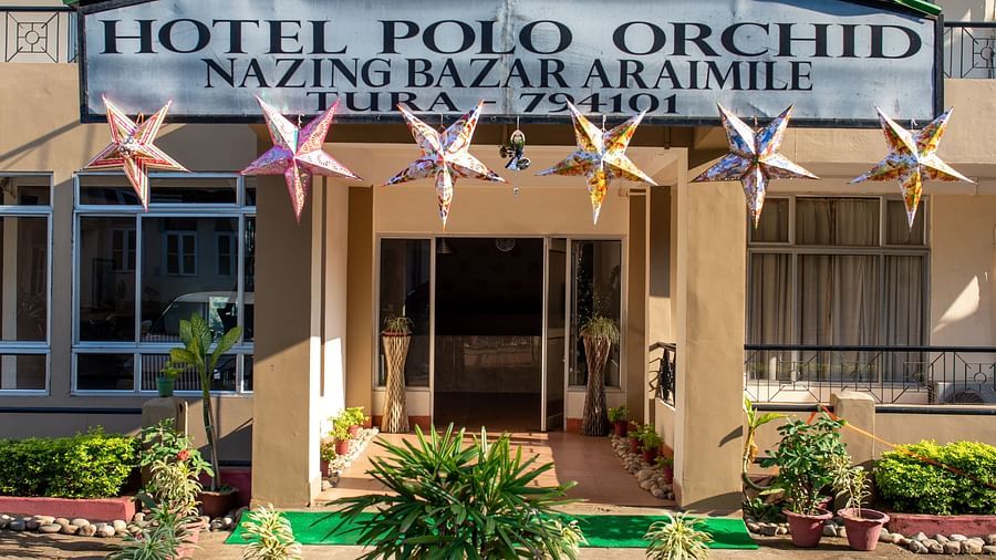 Entrance to our hotel in Meghalaya, Hotel Polo Orchid, Tura-12