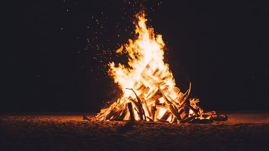 Image of  a bonfire at night at Themis Mudhouse - A Nature's Retreat Resort & Wellness