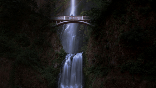 A cascading waterfall surrounded by lush greenery in Goa, creating a serene and picturesque natural setting.