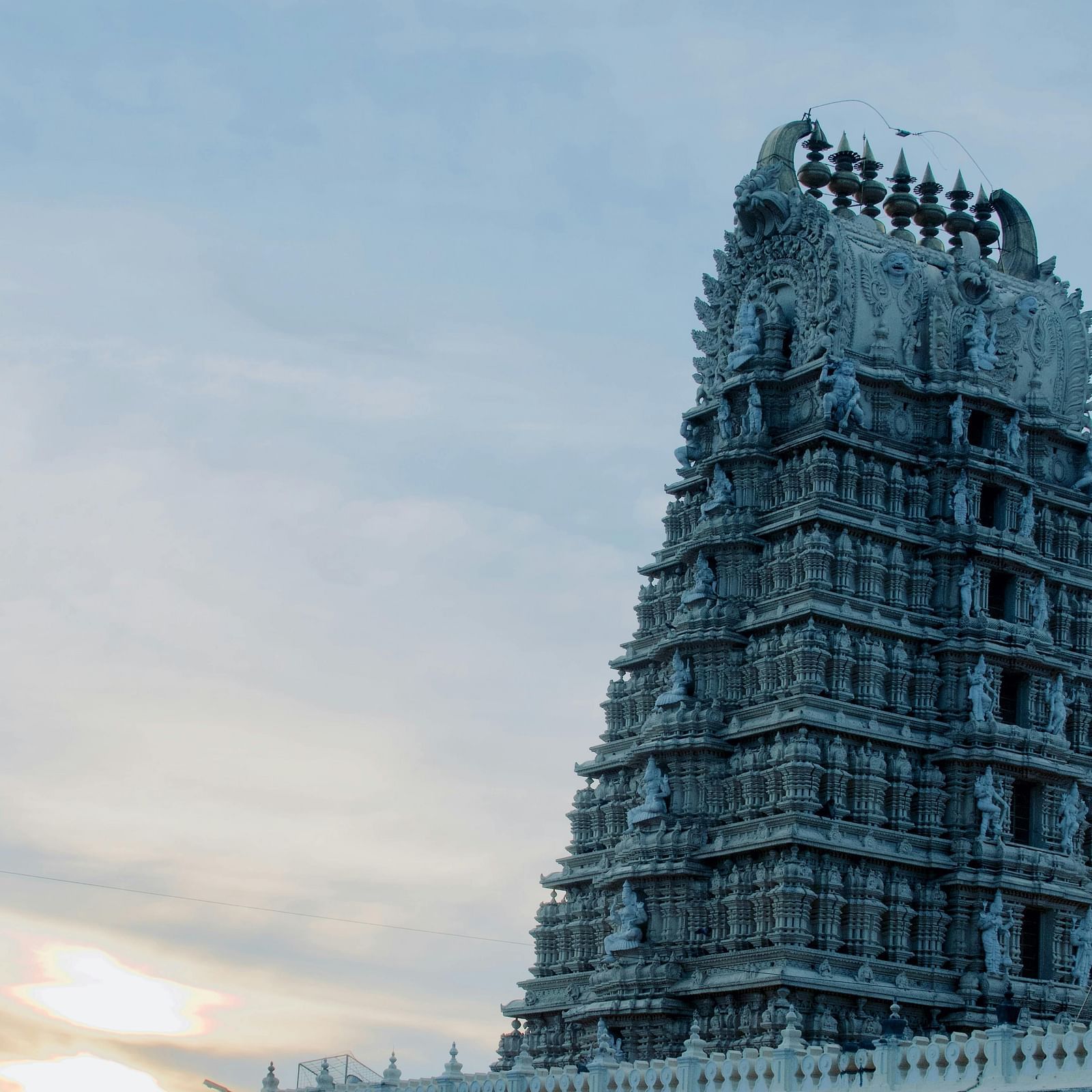 an image of a temple with blue sky background