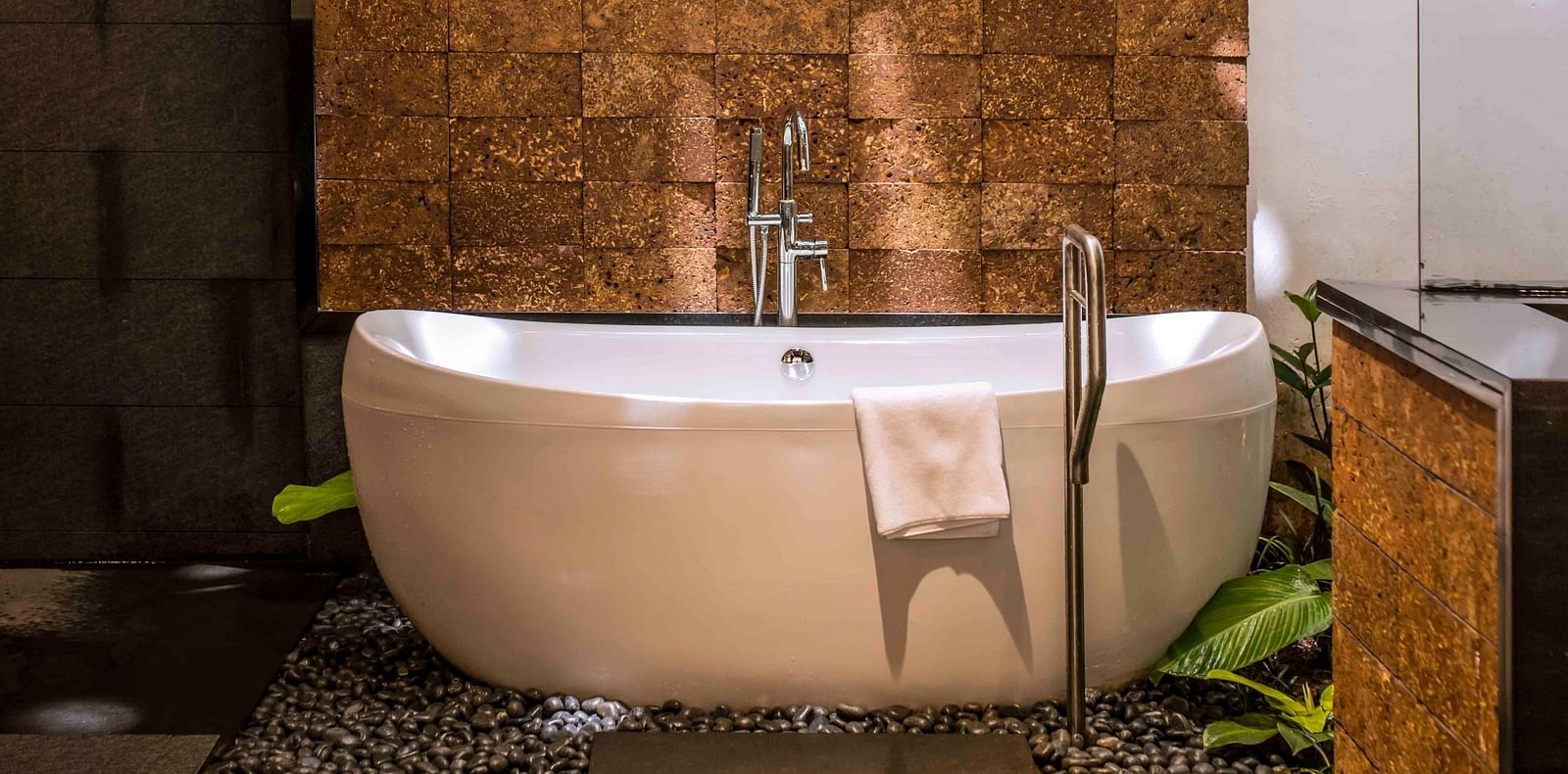 Image of bathtub in the bungalow bath area | Great Trails Wayanad by  GRT hotels.