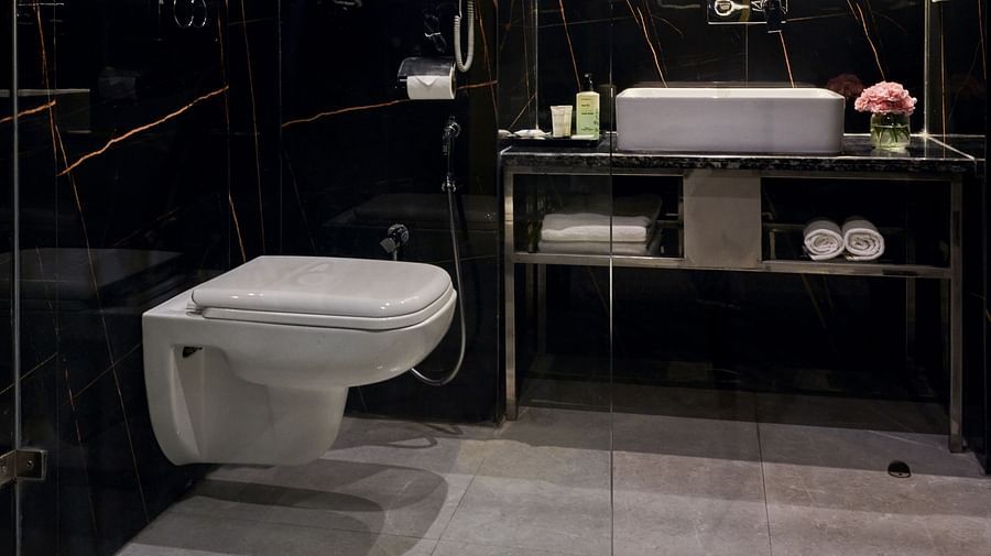 An image of our washroom with a separate sower cubicle - Deventure Sarovar Portico, Patel Nagar