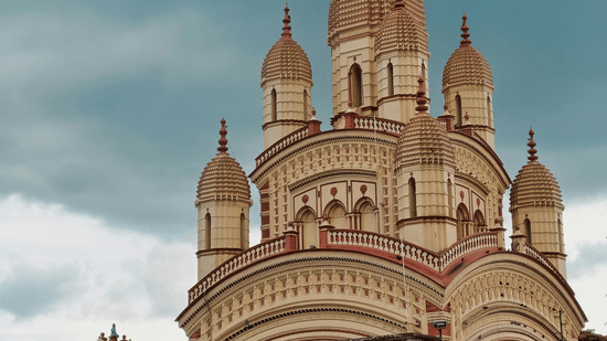 Dakshineswar Kali Temple showcasing traditional architecture and detailed design.