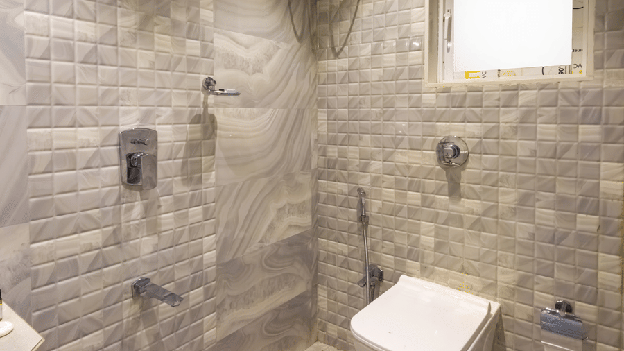 Modern bathroom with premium fittings at Home2 Residency, Mumbai Airport