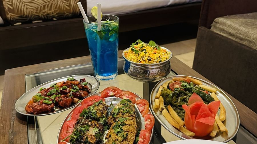 An assortment of dishes served on a dining table
