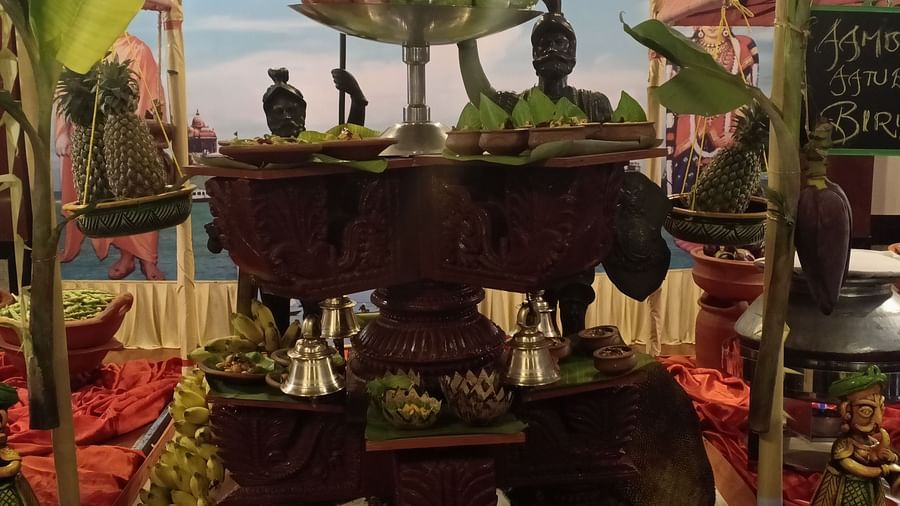 Intricately designed food tower at SRM Hotel Tiruchirappalli- Hotel 