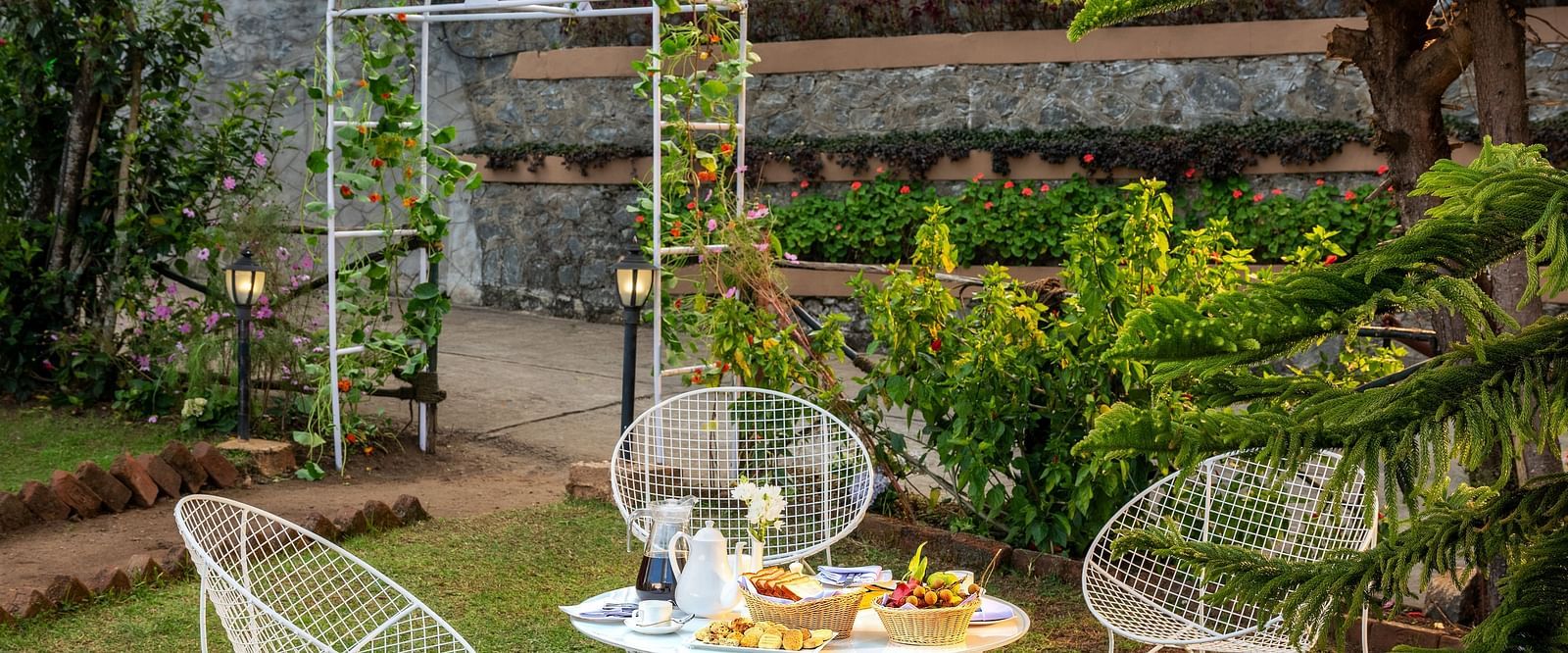 An image of a sitting area at the lawn | Mango Hill, Kodaikanal