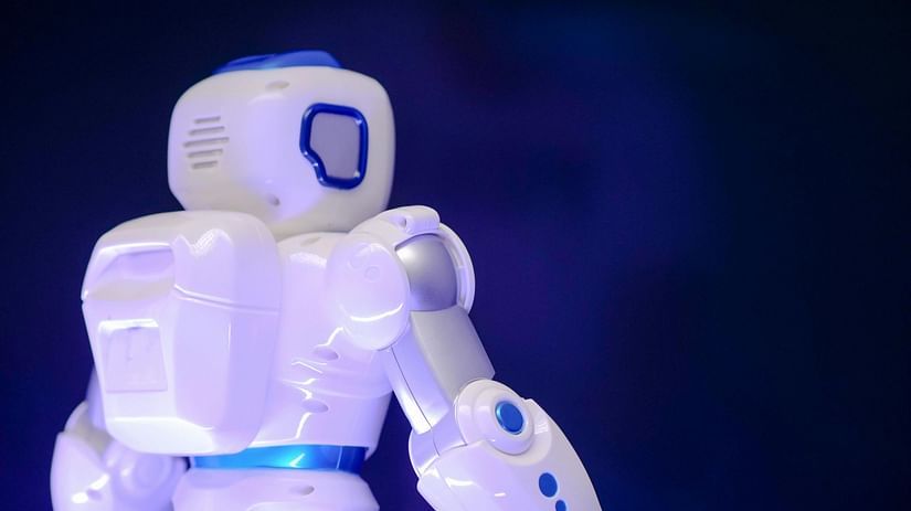Shot of a electronic robot on display.