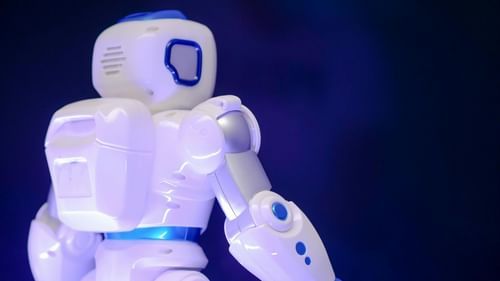 Shot of a electronic robot on display.