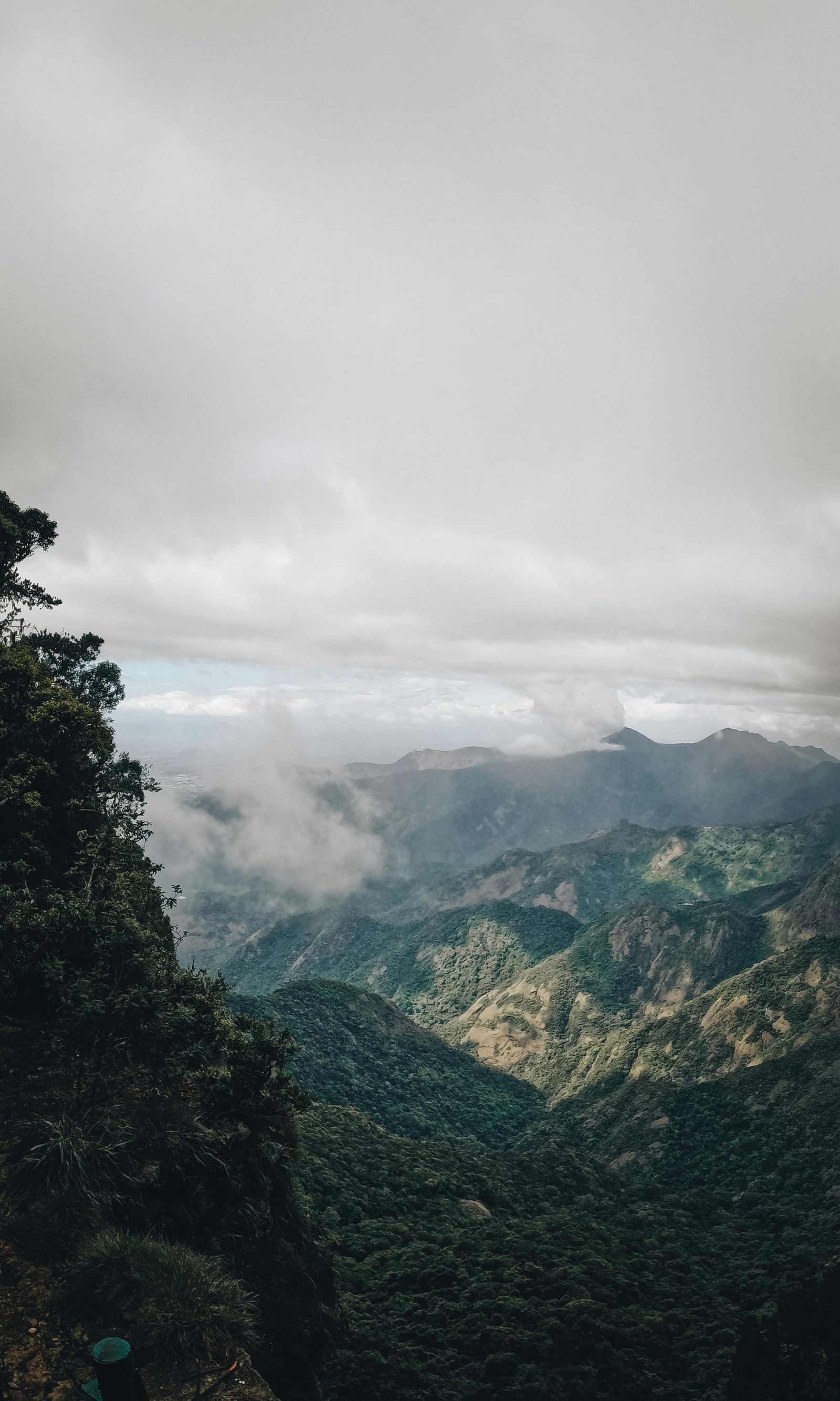 An aerial view of hills in Kodaikanal