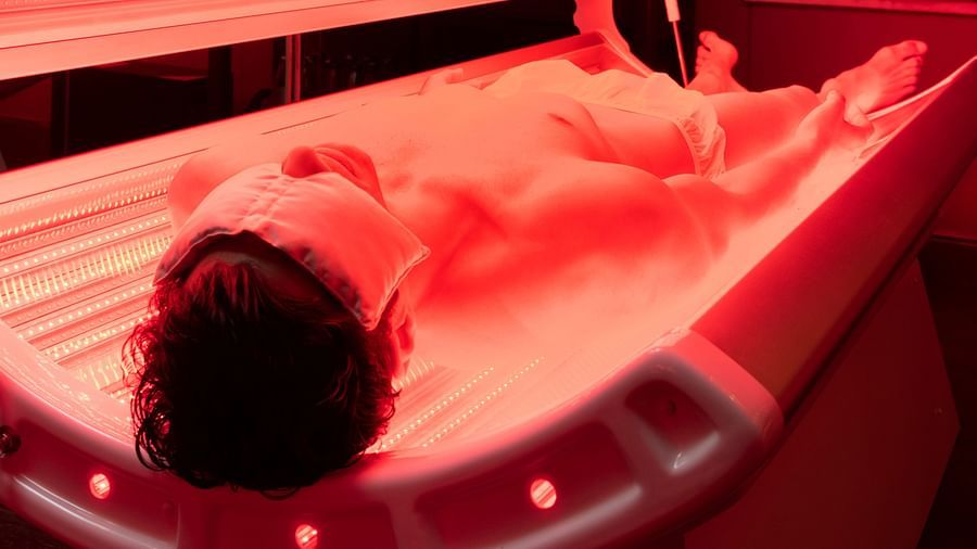 Image of a person taking the RED LIGHT THERAPY at The Claridges New Delhi