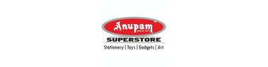 Official logo of Anupam Superstore, a retailer offering stationery, toys, gadgets, art supplies, gifts, and everyday essentials.