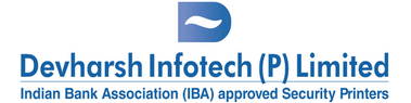 Official logo of Devharsh Infotech (P) Limited, an IBA-approved security printing company offering secure printing solutions.