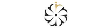 Corporate logo featuring a bold black circular pinwheel or windmill style emblem with a small gold crown accent at the top representing a premium brand displayed in client partners logo grid