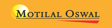 Motilal Oswal logo on yellow background with serif typography and underline accent representing Indian financial services and wealth management company in clients showcase