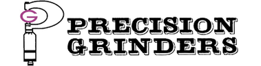 Precision Grinders corporate logo featuring an illustrated grinder machine icon alongside the bold stacked PRECISION GRINDERS wordmark in black and red representing an industrial machinery or manufacturing brand displayed in client partners logo grid