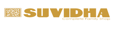 Suvidha logo in gold typography with decorative emblem and clean white background representing infrastructure and facility management services brand shown in corporate clients section