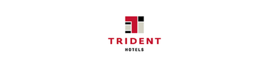 Trident logo with red triangular icon and minimal typography representing corporate or manufacturing brand displayed in partner logos