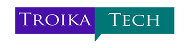 Troika Tech logo with layered purple and teal rectangles and white typography representing technology consulting company in partners showcase