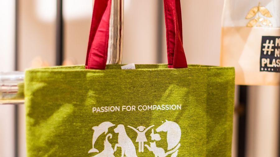 An eco-friendly bag from Amaraah Foundation used at Boutique D Or