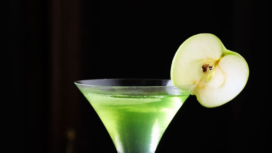 A glass of Green Apple Martini | Mango Hill, Pondicherry