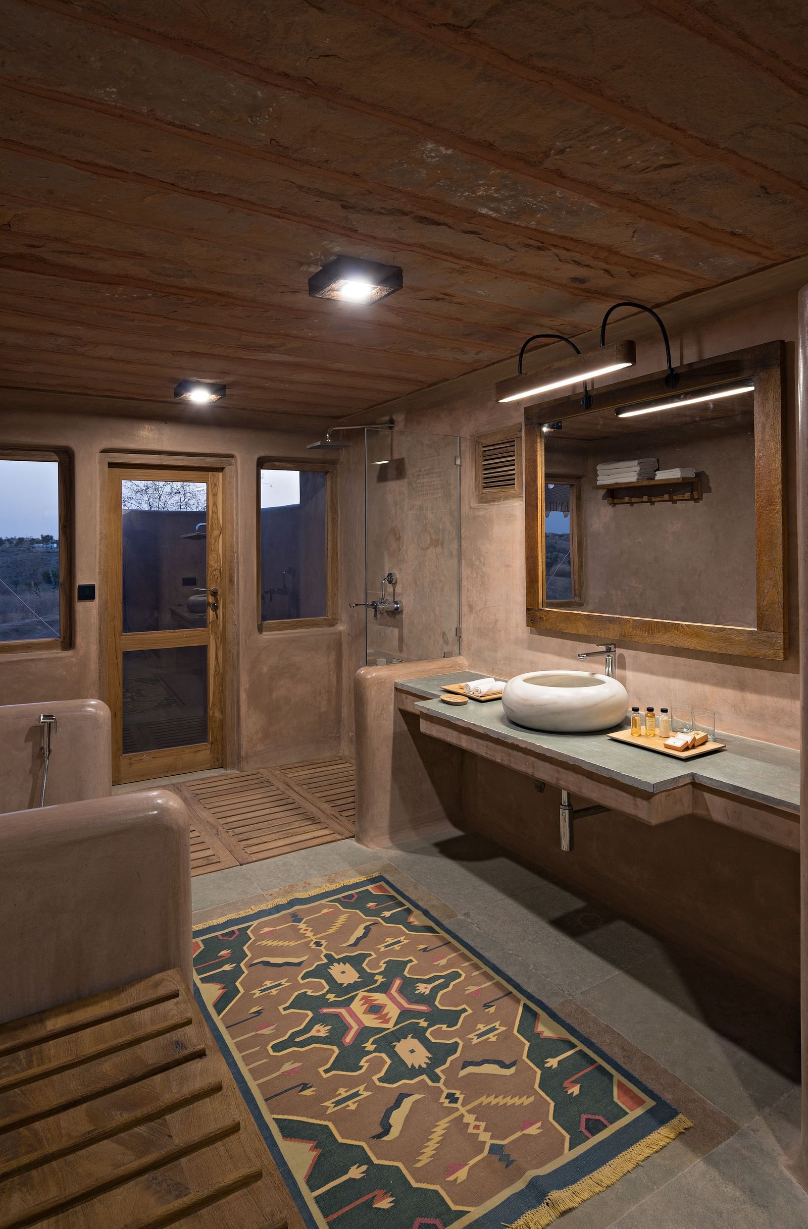 Washroom of the luxury tents at the Manvar Resort and Desert Camp