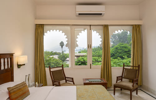 Deluxe Lake Facing Rooms window view at Ram Pratap Palace