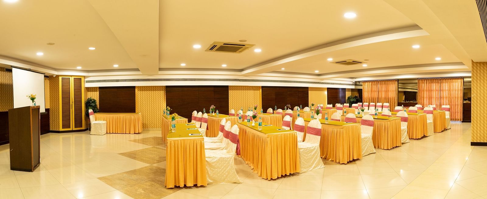 seating arrangements inside Pavillion Hall - Hotel Pai Vista, Mysore - Banquet Halls in Mysore