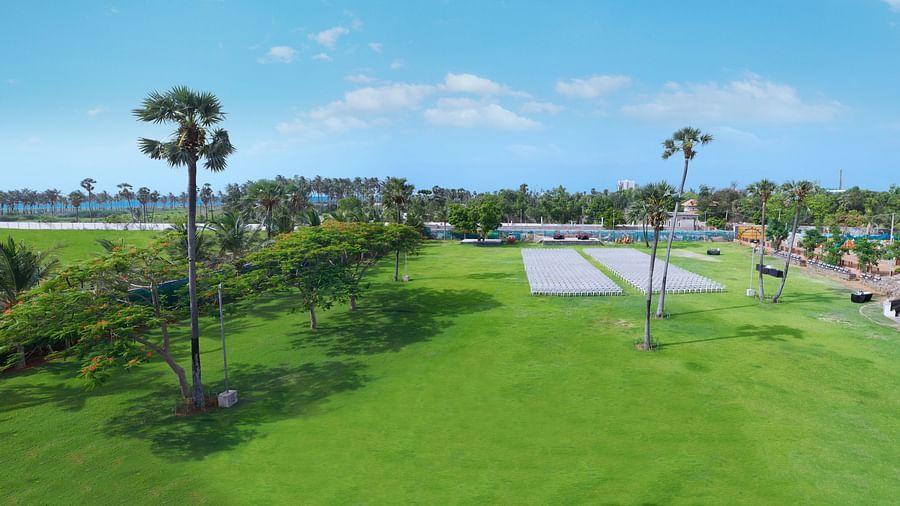 an aerial shot of the lawn at MGM Beach Resorts Muttukadu 2