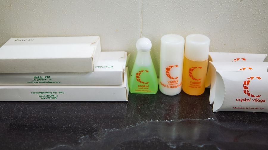 Toiletries availabel at the bathrooms in Capitol Village Resort, Madikeri