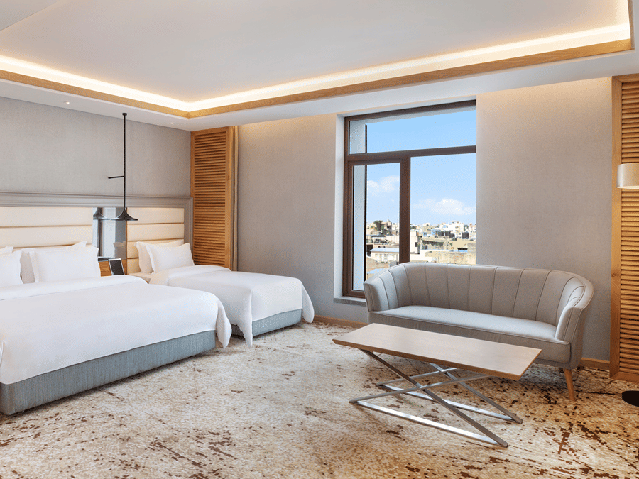 Deluxe Suites room with one queen bed and one single bed