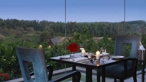 Sky view, outdoor dining at The Serai Chikmagalur.