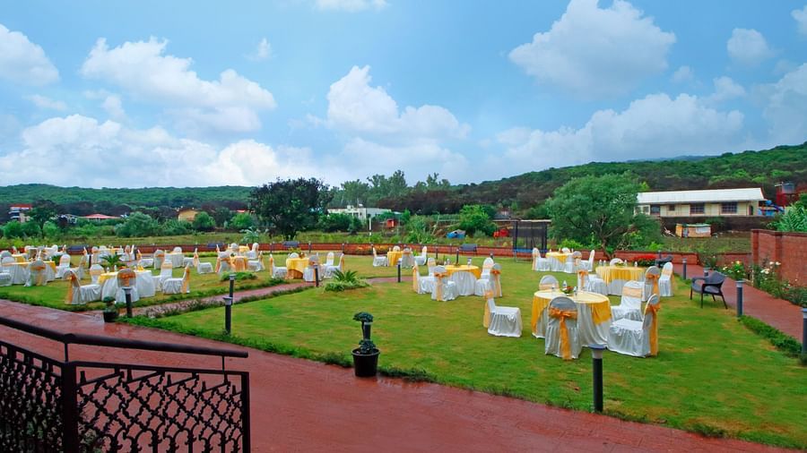 Seating arrangements on the grass 2 at Garden Banquet Hall - Rahi Forest View