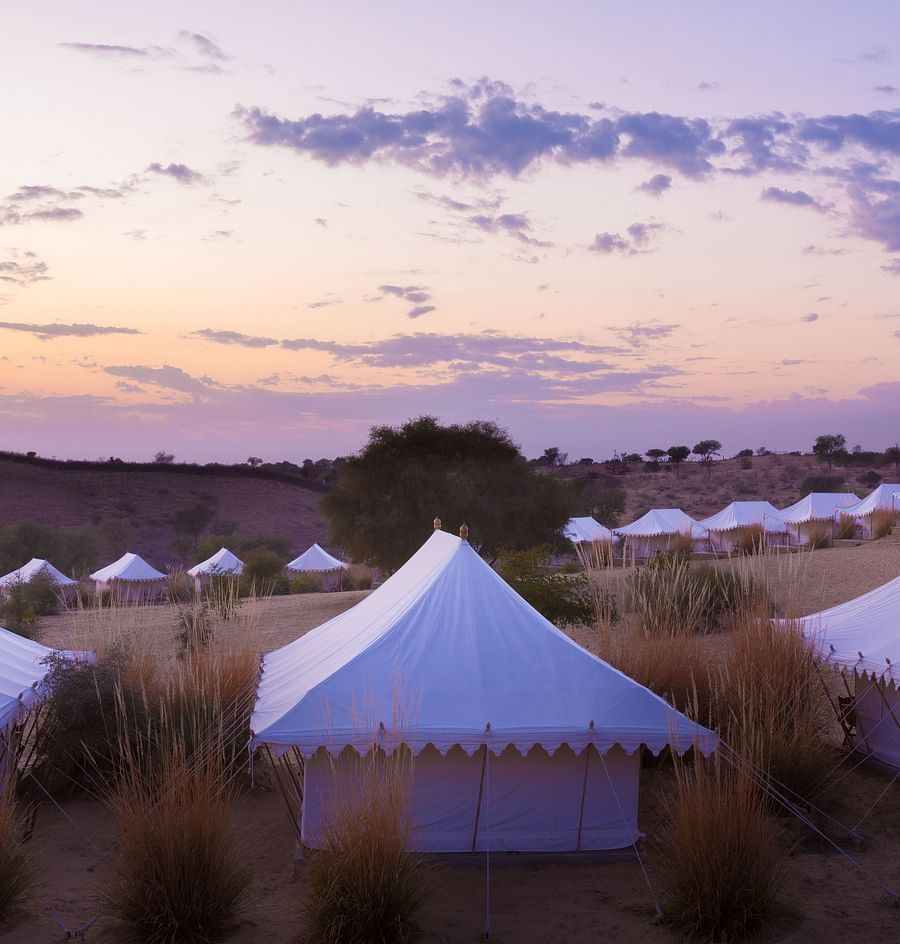Tents at Manvar Resort and Desert Camp during the evening - 2
