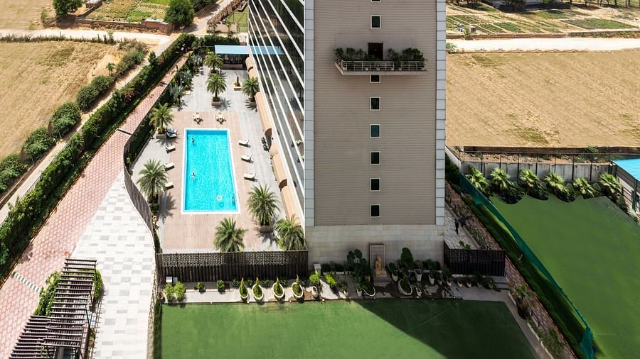 Pool top shot of Golden Suites, Gurgaon