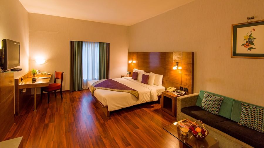an overview of an Eco-Friendly room at the orchid hotel pune